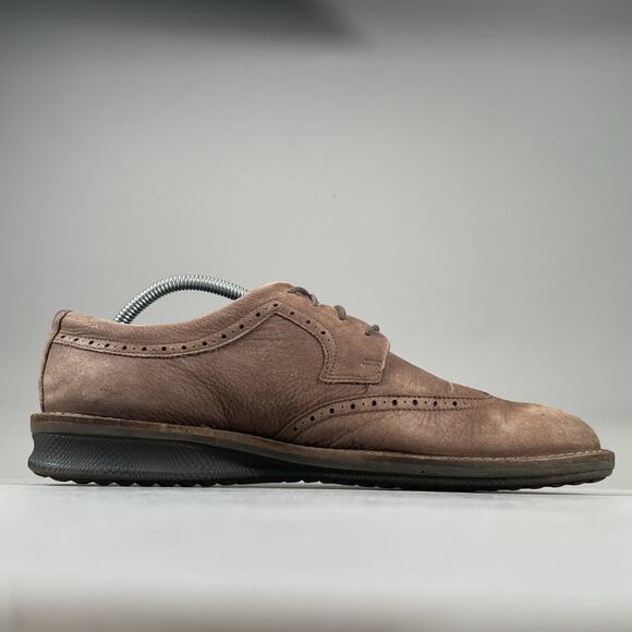 Ecco Wingtip Oxford Mens EU 43 US 10 Brown Leather Lace-Up Low Dress Shoe Brogue main image 4